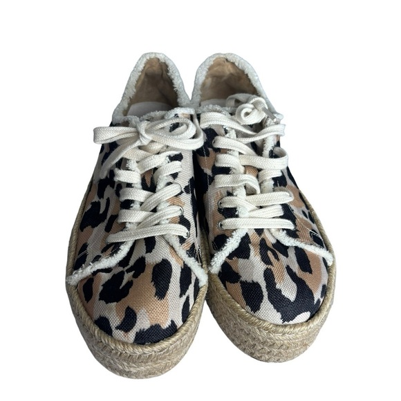 SCHUTZ LUANA CHEETAH ESPADRILLE PLATFORM SNEAKERS Size 8 - Picture 2 of 9
